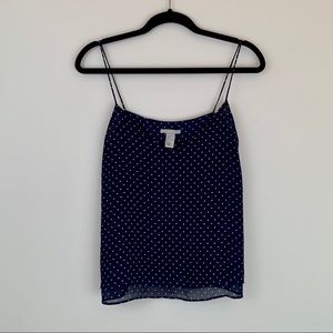H&M Blue and White Polka Dot Tank Top